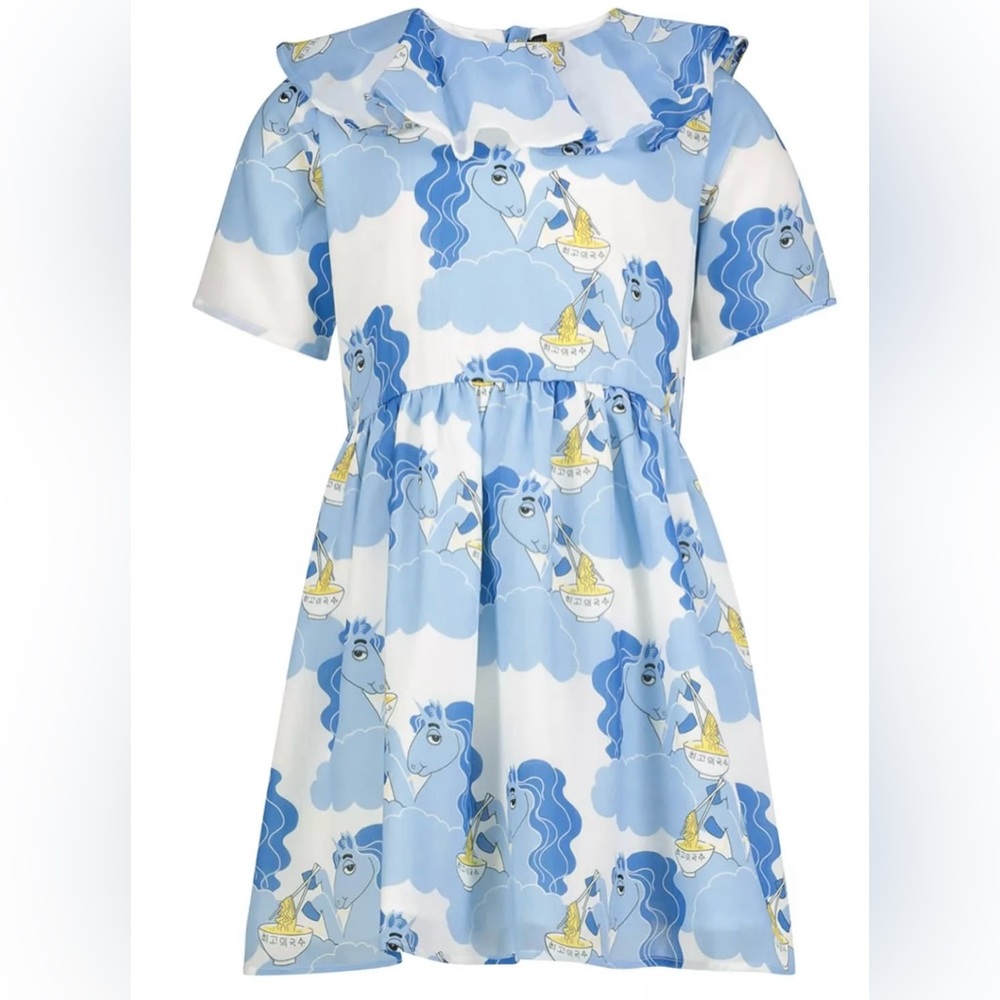 Mini Rodini Unicorn Noodles Woven Dress 4-5T